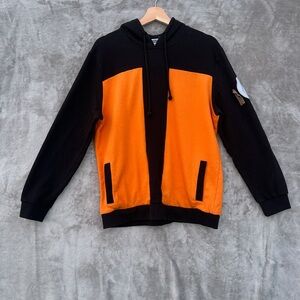 Naruto Uzumaki Style Hoodie Orange Black Anime Sweatshirt size L